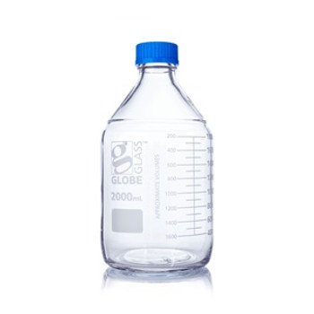 2000mL Media Bottle, Globe Glass, 10-Case