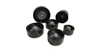 20-400 Black Ribbed Phenolic Cap with PolyCone Liner, 5,500-Case