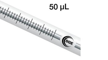 50 μL fixed needle CTC syringe with GT plunger and 5.1 cm 0.72 mm OD LC needle, each