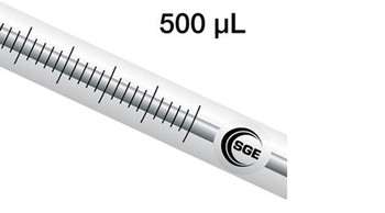 500 μL fixed Luer Tip syringe with GT plunger, each