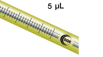 5 μL fixed needle Agilent syringe with 4.2 cm 0.63 mm OD cone tipped needle, 6-pk