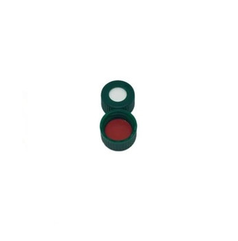 Ibis Advantage 9mm Green Screw Cap, PTFE/Silicone, 100-pk