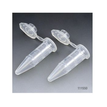.6mL Microcentrifuge Tube, Polypropylene, Clear, w/ Attached Snap Cap, 1,000-pk
