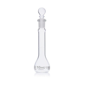 10mL Volumetric Flask, Globe Glass, Class A, Wide Mouth, 12-cs