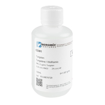 1000 ppm (µg/mL) Tungsten for ICP, 125mL