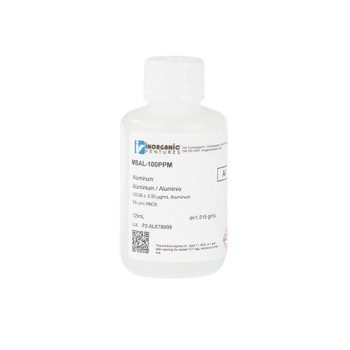 100 ppm (µg/mL) Aluminum for ICP-MS, 125mL