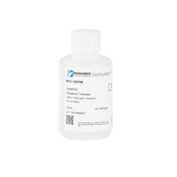 10µg/mL Vanadium for ICP, 125mL