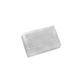 96 Round Well Plate, 500ul, Polypropylene, V Bottom, Raised Rim, DNase/RNase Free, 80-pk