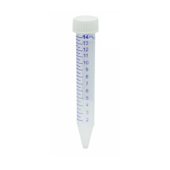 15mL Centrifuge Tubes, Sterilized by Gamma, Conical, White Cap, Bagged, 500-pk