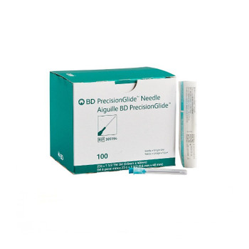 23G x 1.5in Sterile PrecisionGlide Hypodermic Needle with Regular Tip, Thin Walled, Turquoise, 1000-pk