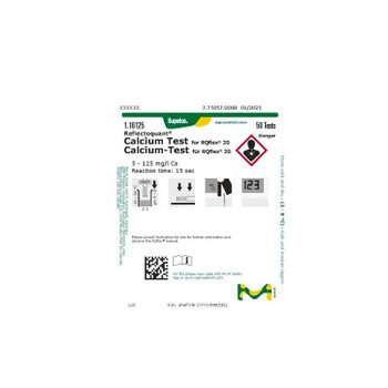 Calcium Test Strips, reflectometric, 5-125 mg/L (Ca), REFLECTOQUANT, for use with RQflex 20, 50-pk