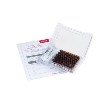 SureSTART HPLC and GC Certified Screw Vial and Cap Kit - 2 mL Short Thread Amber Glass Vial, White Silicone/Red PTFE Screw Cap, 100-pk
