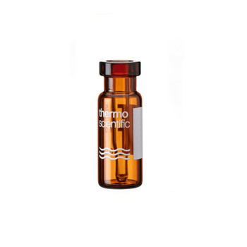 300µL 11mm Crimp Top Amber Micro+ Vial, Fused Insert, I-D Patch, 100-pk
