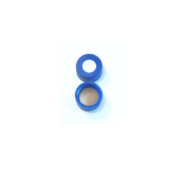 SureSTART 9 mm Screw Caps, Level 1 Everyday Analysis, Red Natural Rubber/Clear TEF, Blue Polypropylene, 1000-cs
