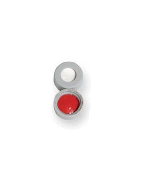 Ibis Scientific 9mm Gray Bonded, Red PTFE/White Silicone, Pre-slit Cap, 100-pk