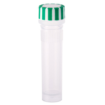 0.5mL Screw Top Micro Tube and Cap Assembly, Green Grip Cap With Integrated O-Ring, Self-Standing, Grip Band, Sterile, 500-Case