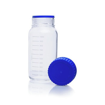 KIMBLE® GLS 80® KimCote® Laboratory Bottle, GLS80 Plastic Coated, 1000 mL, 4-pk