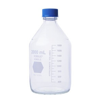 KIMBLE® GL45 Media Bottles, With Cap, 10,000mL, 1-pk