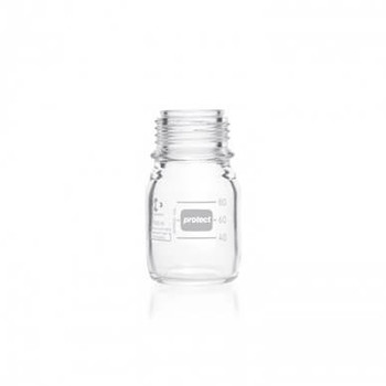 DURAN® Laboratory Bottle GL 45, Protect coated Clear, Supplied as bottle only, no cap, 100mL, 10-pk