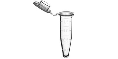 Microtube w/ cap, 1.5ml, clear, sterile, packed in bags of 50 tubes, 10 bags per unit, 500-pk