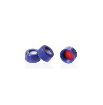 Ibis Advantage 9mm Blue Screw Cap, PTFE/Silicone, Pre-Slit Septum, 100-pk