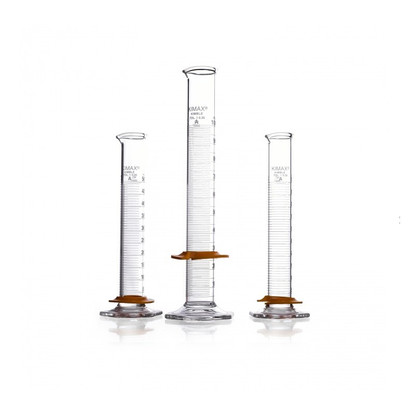 KIMBLE KIMAX Graduated Cylinders, Class A, with Single Scale and Bumper, 2000mL