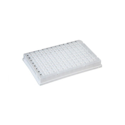 0.2mL 96-Well PCR Plate, Half Skirt (ABI-style), Ridged Rim, Clear, 100-cs