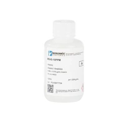 10ppm Arsenic, 2% v/v Nitric Acid, 125mL