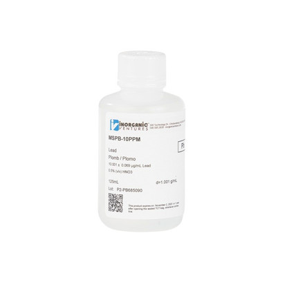 10ppm Lead, 0.5% v/v Nitric Acid, 125mL
