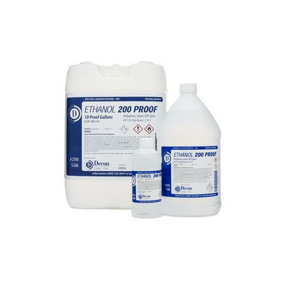 Ethanol, Reagent, 200 proof (>99.9%), Pure, Tax Paid, 4 x 1 Gallon Case