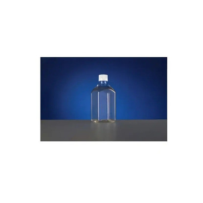 1000mL PET Square Media Bottles, Sterile, 12-cs