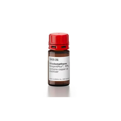 Diiodomethane, 99%, Liquid, ReagentPlus, Contains Copper as Stabilizer, 25g