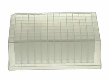 96 Deep Square Well, 2.2 mL, Polypropylene, V-Bottom, 50-pk