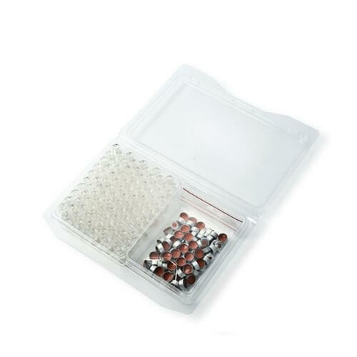Convenience Kit, 11mm Clear Crimp Top Vial, Aluminum Crimp Cap, PTFE/Red Rubber, 100-pk