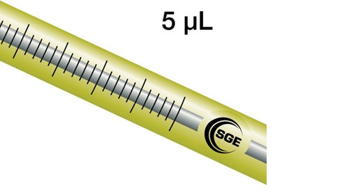 5 μL fixed needle CTC/Thermo syringe with 5 cm 0.47 mm OD cone tipped needle, each
