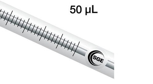 50 μL fixed Luer Tip syringe with GT plunger, each
