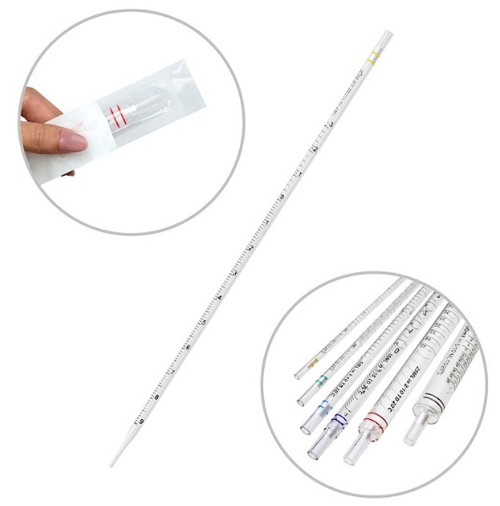 1mL Serological Pipettes, Color Coded Yellow, Sterile, Graduated, Individually Wrapped, 500-pk