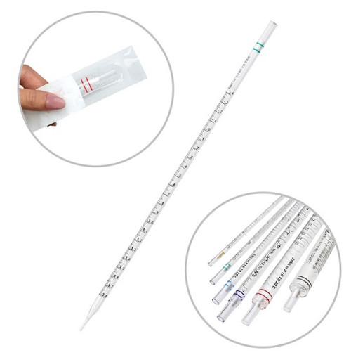 2mL Serological Pipettes, Color Coded Green, Sterile, Graduated, Individually Wrapped, 500-pk