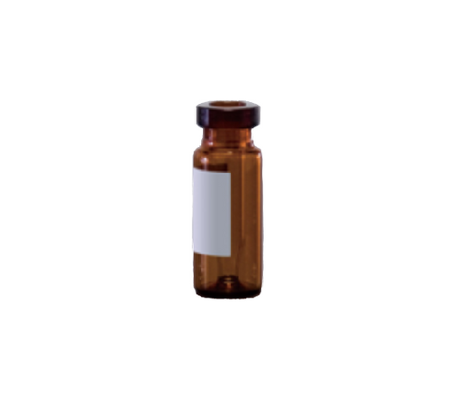Ibis 11mm (300µL) Amber Crimp Top Fused Insert Vial, w/ Grad-Patch, 100-pk