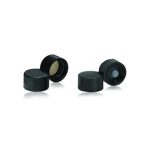 WHEATON Black Phenolic Screw Cap, PTFE-Faced Rubber Liner, 15-425, 1000-cs