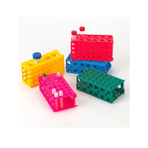 TUFFBLOK XL Tube Rack, 4-Way, Polypropylene, Link Together, Pink, 5-pk