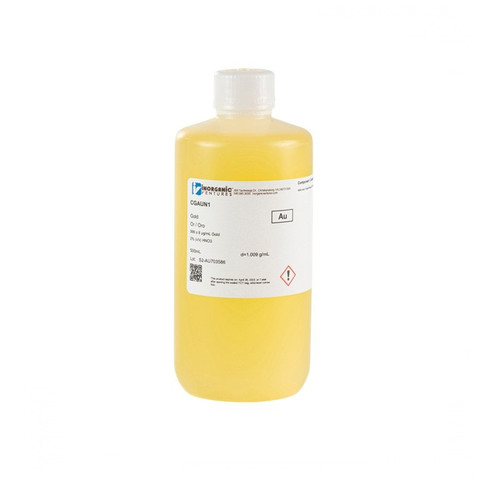 1000 ppm (µg/mL) Gold in HNO3 for ICP, 500mL