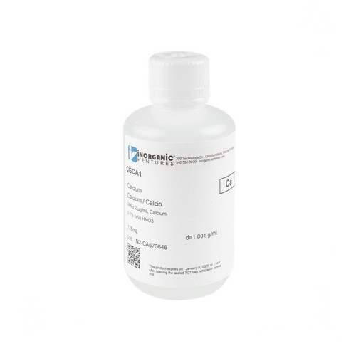 1000µg/mL Calcium, 0.1% v/v Nitric Acid, 125mL