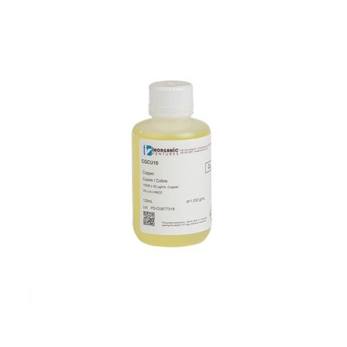 10,000µg/mL Copper in 3% v/v Nitric Acid, 125mL
