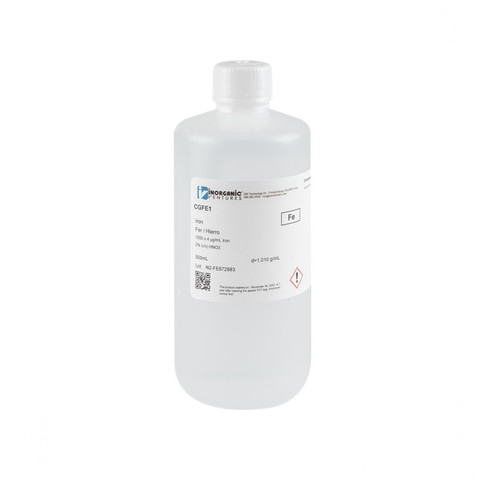 1000µg/mL Iron in 2% v/v Nitric Acid, 500mL