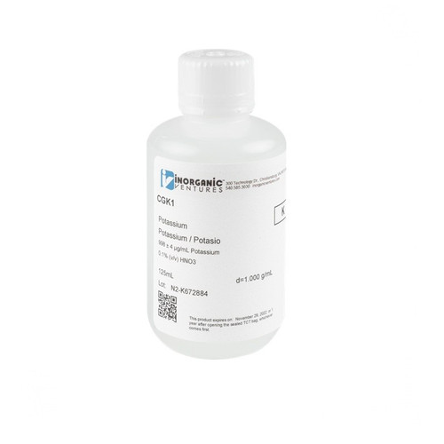 10,000 ppm (µg/mL) Potassium for ICP, 125mL