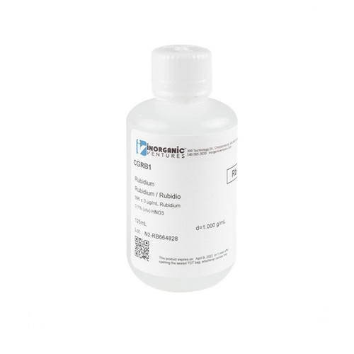 1000 ppm (µg/mL) Rubidium for ICP, 125mL