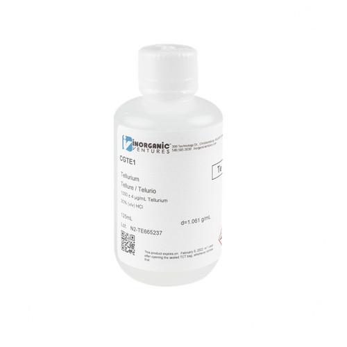 1000 ppm (µg/mL) Tellurium for ICP, 125mL