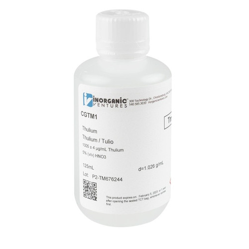 1000 ppm (µg/mL) Thulium for ICP, 125mL
