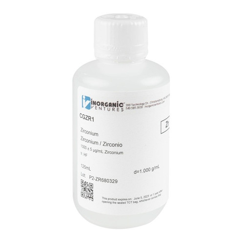 1000 ppm (µg/mL) Zirconium for ICP, 125mL
